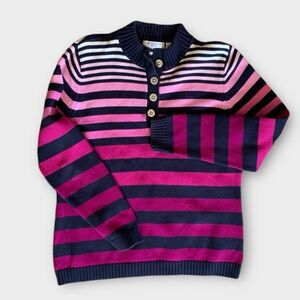 Vintage Liz Claiborne Knit Purple Ombré Striped Sweater
